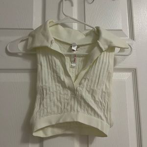 White Collar Crop top (FINAL SALE)